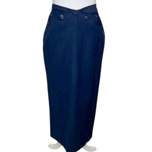 Ralph Lauren Nautical Button Detail Maxi Skirt